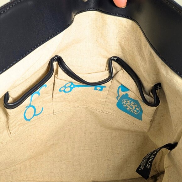 Jonathan Adler NWT Denim Caribbean Why Be In The Office Ocean Printed Tote Bag - Picture 9 of 10